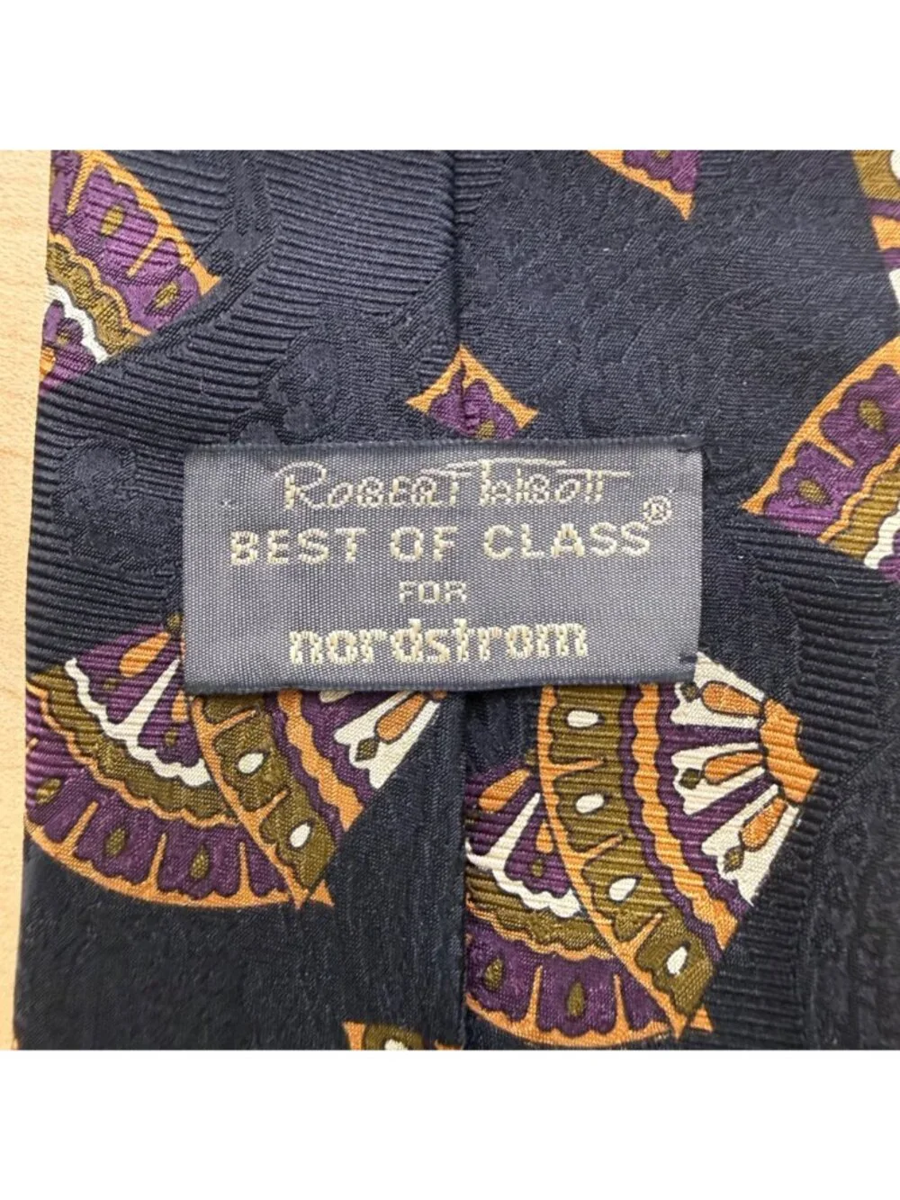 Robert Talbott Mens Navy Silk Neck Tie Woven Print Italy Handcrafted Nordstrom